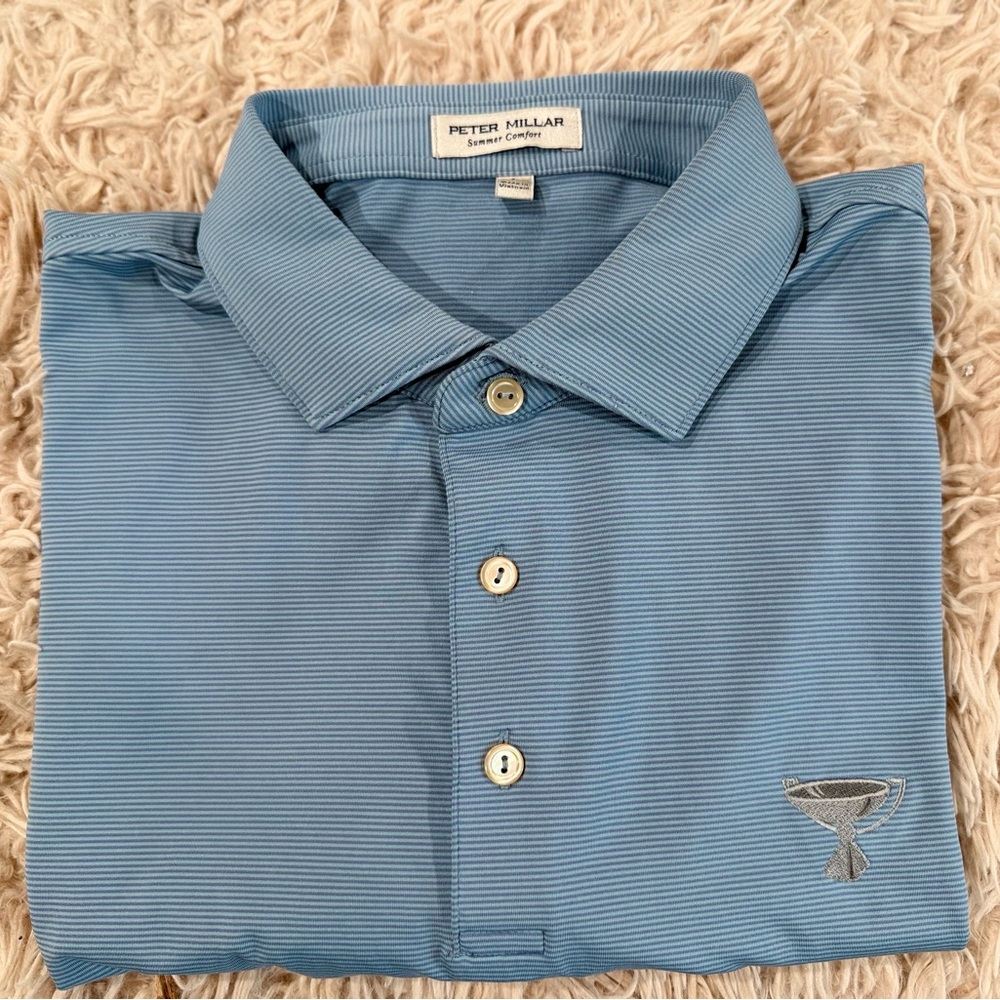 Peter Millar Sky Blue Solid Performance Jersey Po… - image 1
